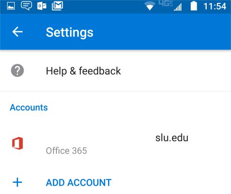 Select the Office 365 Account 45. Enable Sync Contacts 46.