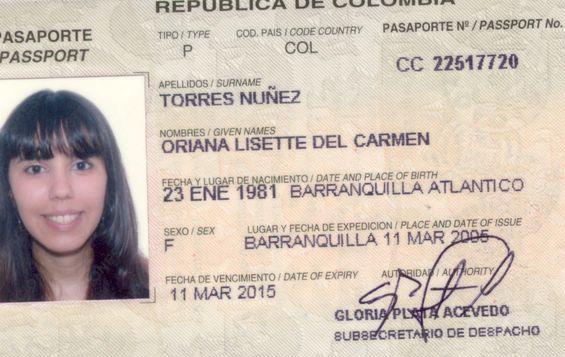 SANTANA TORRES DEL MARIA 19 ENE 1979 01 ENE 2005 01 ENE 2015 Surname/Family Name Santana Torres