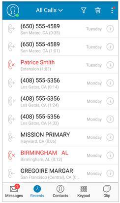 to see your filtered Call Log of Call Log The Call Log maintains your call history, including calls you placed, received, and missed.