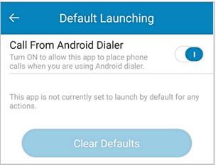 RingCentral Mobile App Guide Default Launching 67 Default Launching Tap then Application Settings > Default Launching to turn on Call from Android Dialer to allow this app to place phone calls when