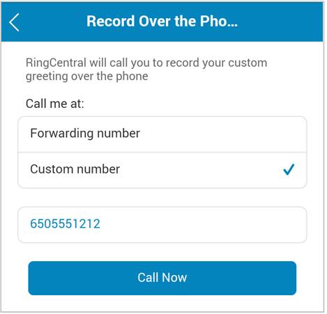 RingCentral Mobile App Guide Auto-Receptionist Settings 72 Company Greeting The Auto-Receptionist greets callers with a recorded message when they call your company.