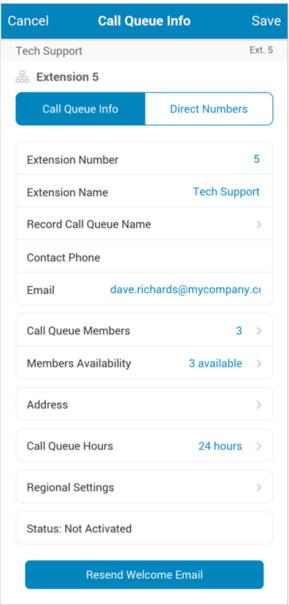RingCentral Mobile App Guide Groups 75 Add a Call Queue Group 1. Tap you photo > Phone System > Groups. 2. Tap the plus sign (+) to the right of Call Queues. 3.