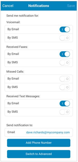 Also at the bottom of the screen, tap Add Phone Number and enter a phone number to receive the text messages; the phone number can be that of the user, or the Admin, or someone else; it need not be a
