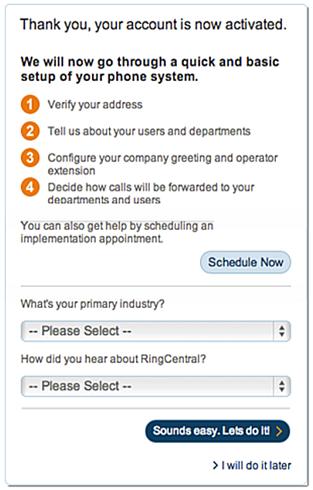 RingCentral Mobile App Guide The Administrator Express Setup 93 The Administrator Express Setup If this is a new account, then after installing the RingCentral mobile app on your smartphone and