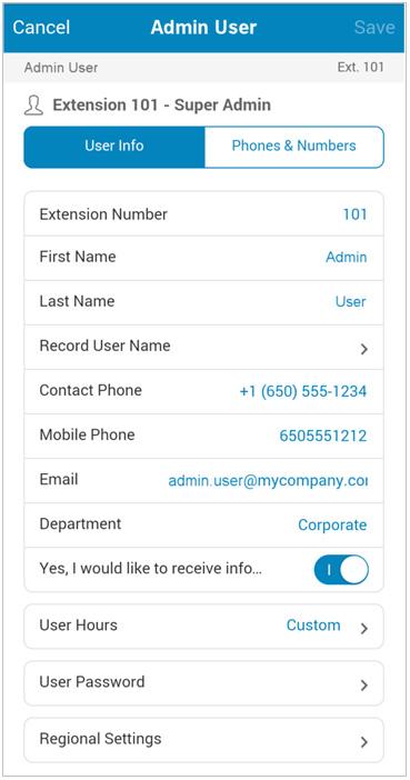 configuring your Auto-Receptionist, and more. It will be helpful to have on hand a list of your users, their contact numbers, and their email addresses.
