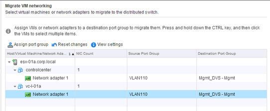 11 Move any VMs that are on the hosts to a distributed port group.