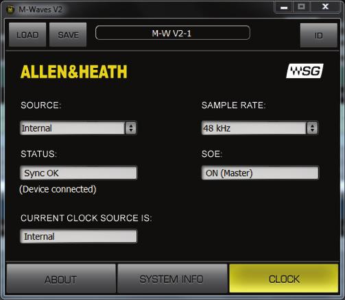 (b) On the SoundGrid Inventory window, click on the Settings for the M-Waves V2 card assigned to 1,