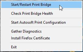 Locate the Autosoft Inc folder in Programs or Applications and click Launch Autosoft Print Service within it.