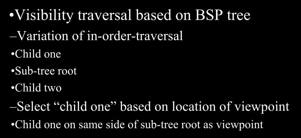 How Do We Traverse BSP Tree?