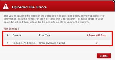 Students: Upload Identifying Errors Errors occur when data entered does not conform to data file specifications.