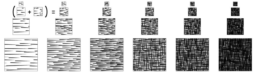 Figure 2: A Tonal Art Map. Strokes in one image appear in all the images to the right and down from it.