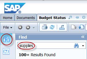 Search To search for a specific word or phrase within a report, use the search box on the left side of the screen.