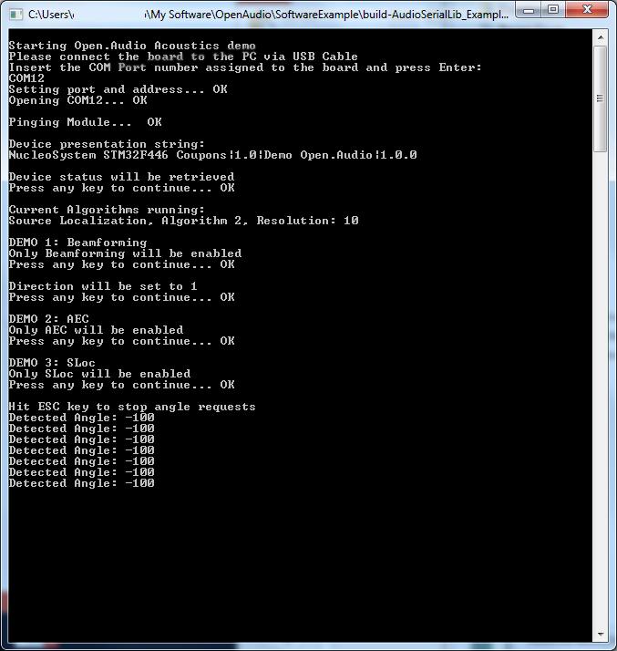Host PC software examples Command Line Interface Tool 15 Utilities\PC_Software\Control_SW_Executable\ FP-AUD-SMARTMIC1 CLI.