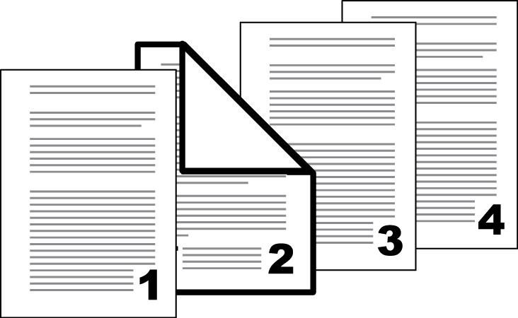 Publishing on during the print job. Both sides of the page insert can be printed on by using the duplex unit.