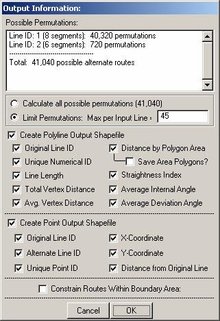 Number of Random Routes: First specify whether you would like to generate all possible random routes or if you would like to set a maximum number per input route.