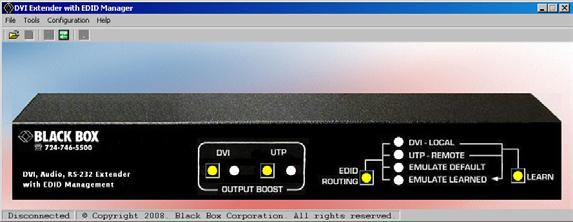 3.3.2 Running the GUI software DVI, Audio & RS-232 Extender with EDID Management The communication parameters might need to be configured when running this AC2000A software for the first time.