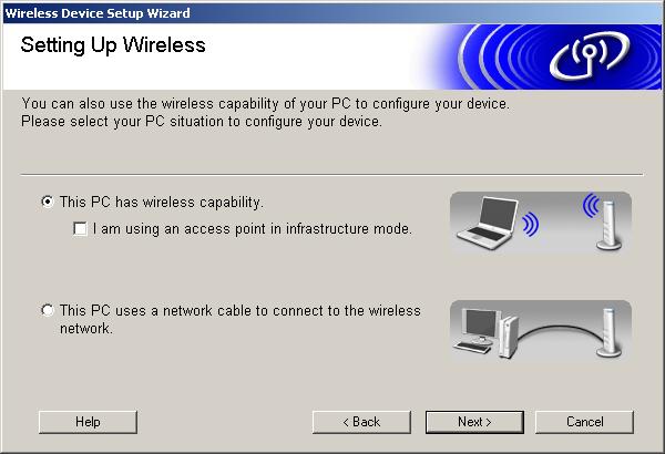 Wireless installation for Windows 6 Choose Wireless Setup and Driver Install, and then click Next. 8 7 Choose Automatic (Recommended) and then click Next.