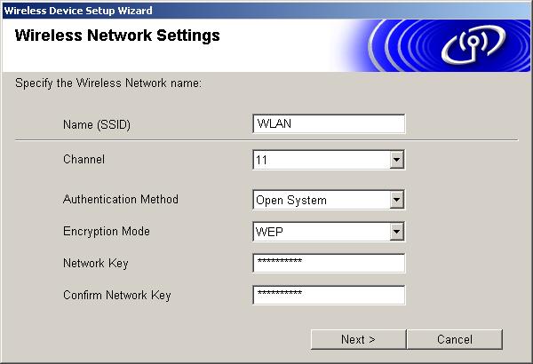 Wireless installation for Windows If you want to set more than one WEP key, click Advanced.