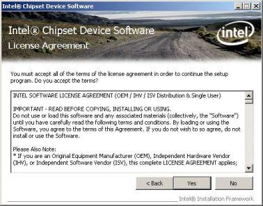 Figure 7-7: Intel Chipset Driver License Agreement Step