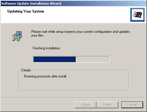 Figure 7-34: Installation Wizard Updates the System Step 13: After the