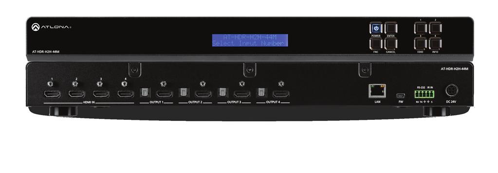 AT-HDR-H2H-44M The Atlona AT-HDR-H2H-44M is a 4x4 HDMI matrix switcher for high dynamic range (HDR) formats. It is HDCP 2.