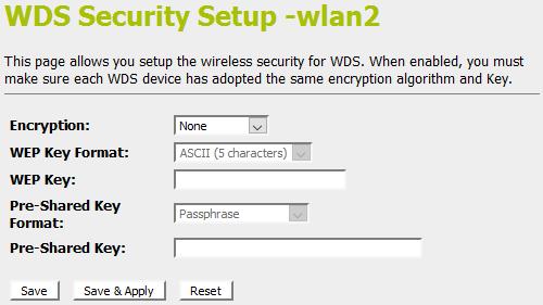 11. This page allows you setup the wireless security for WDS.