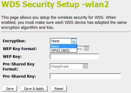 12. This page allows you setup the wireless security for WDS.