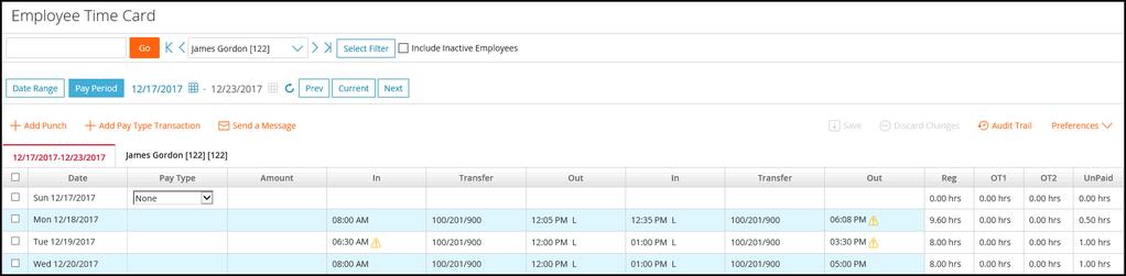 The imported punch history can also be viewed by employee via the Group Time Card page. Important Notes Only CSV file formats are accepted for importing.