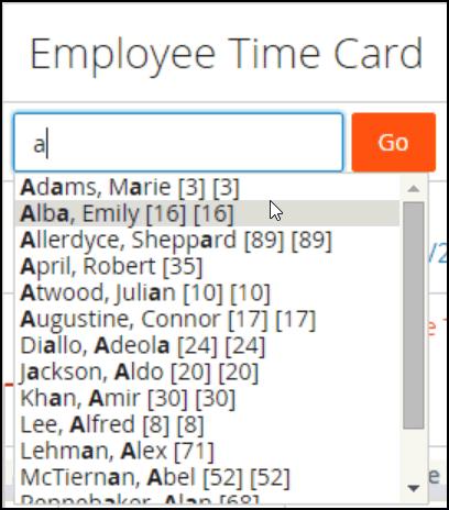 Arrow or Drop Down Search 1. Click the back arrow with an adjacent vertical line to access the first employee. 2. Click the back arrow to access the previous employee. 3.