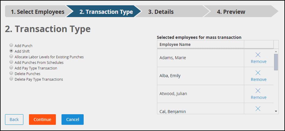 Check the boxes next to the employees in the Available Employees section to