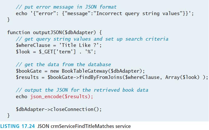Creating an JSON Service