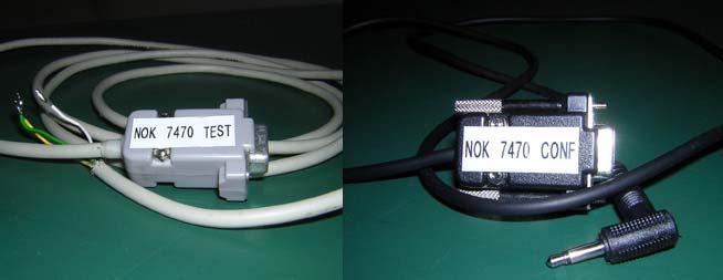 An RS232 POL cable was used to configure and an RS232 to test the 7470. These cables are marked as seen in figure 5. Figure 5.