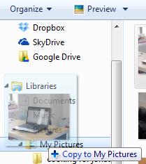 moved towards the folder, a ghost image will appear. Remember to keep the left-click held down on the mouse.