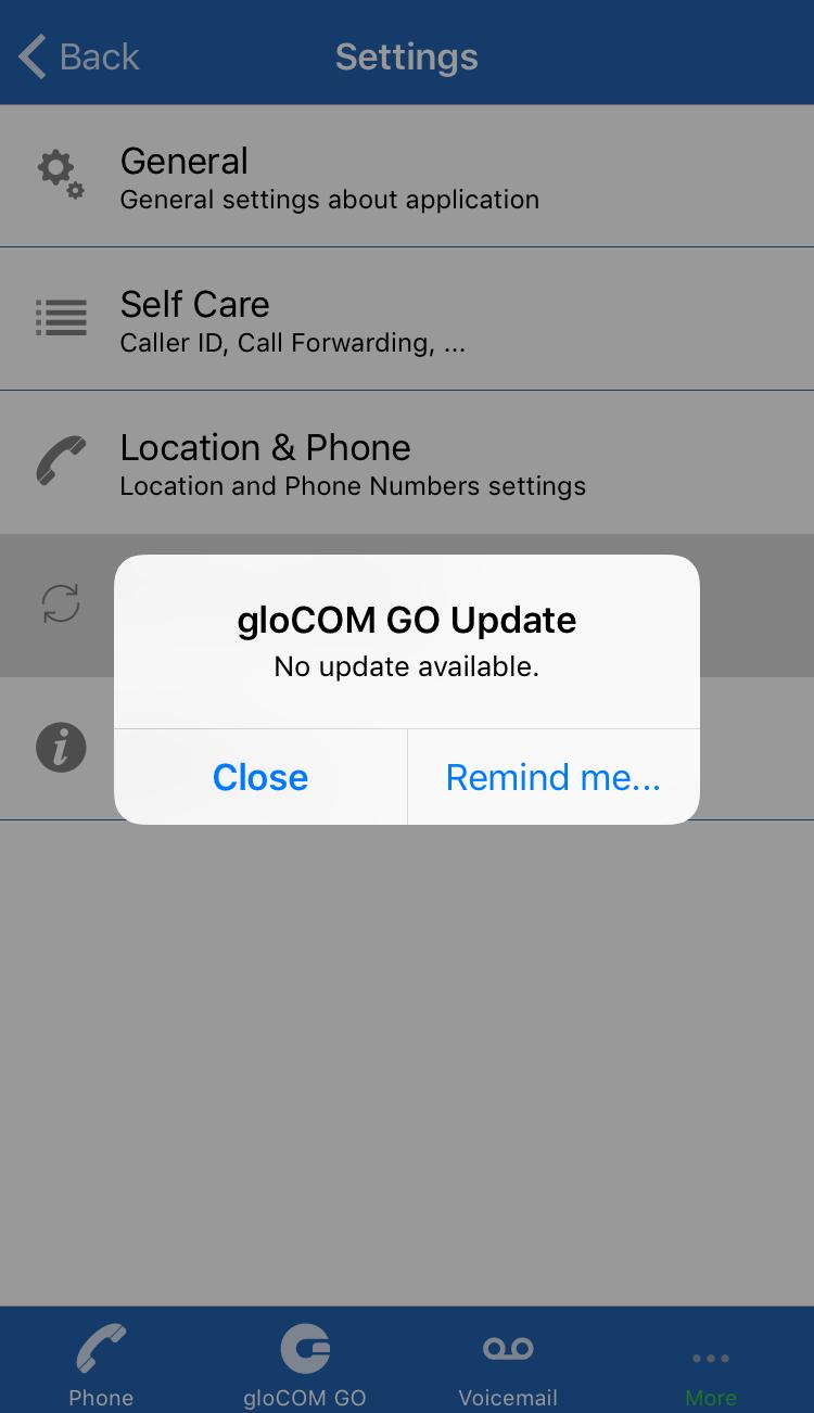 Automatic Updates glocom GO 5 also brings up a new update mechanism.