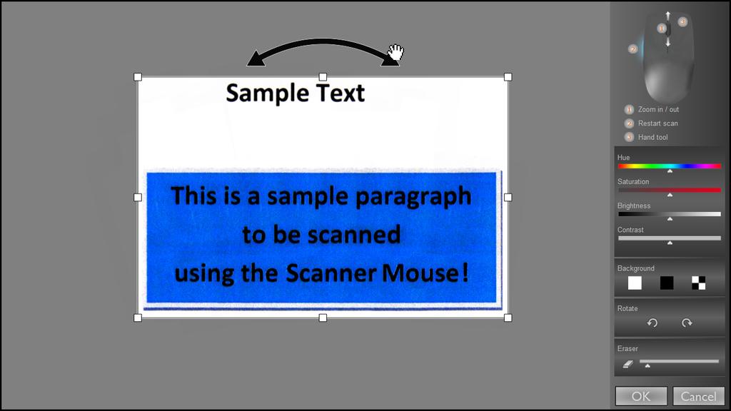 Editing Scanned Image USING THE SOFTWARE The editing screen automatically appears after the scanning stops. The system automatically rotates the image and displays it in full screen.