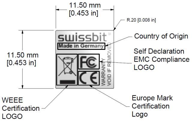 11. Swissbit msata SSD Marking Specification