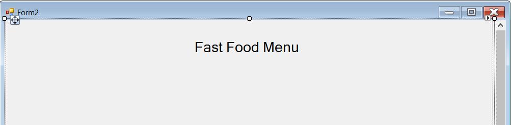 We can now write methods to load and diplay the descriptions and pictures of the food items. Go to the program code window for Form2.