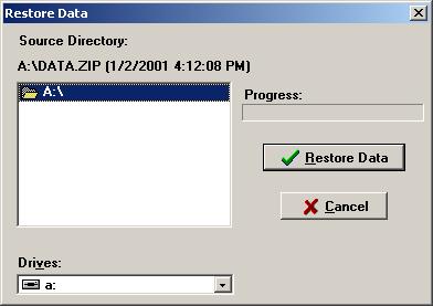 WinHC PC SOFTWARE 12-10 Data Recovery The Restore Data screen Should something happen and you need to restore data from a backup, WinHC provides a similar function for restoring data.