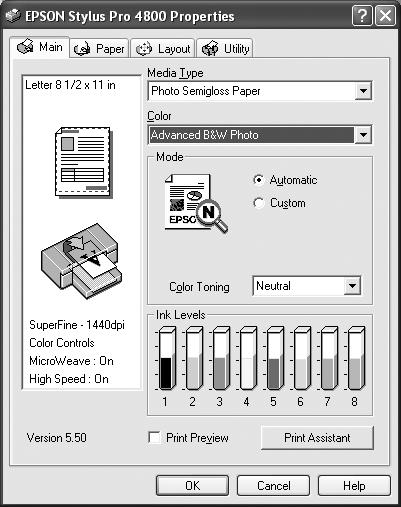 Printing with Epson Drivers for Windows 95 1.