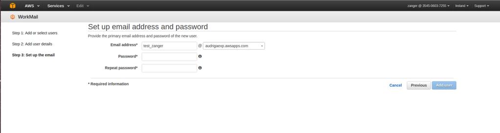 Enter a password for the user and click on Add user to complete the process.