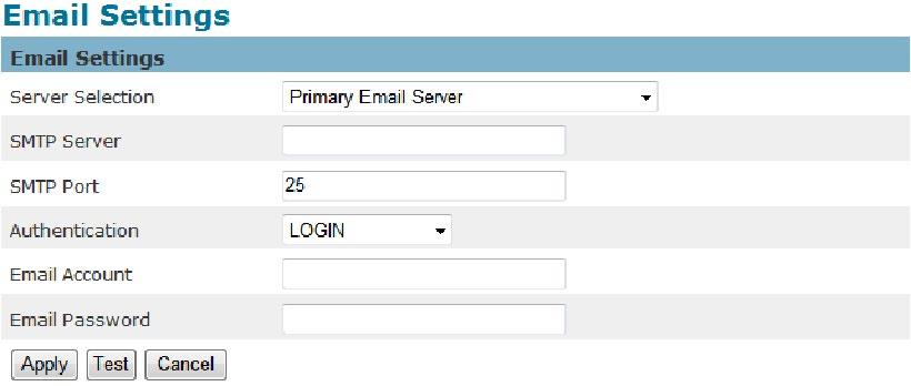 Select Primary FTP Server from the Server Selection drop down menu to send media files to a FTP server when an event is triggered. Enter the FTP IP address or hostname.