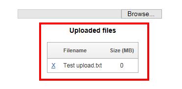 All files attached to a message will display in the Uploaded files list.