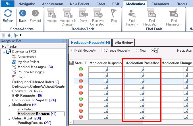 3. User processes the change request The pharmacy sends a list of