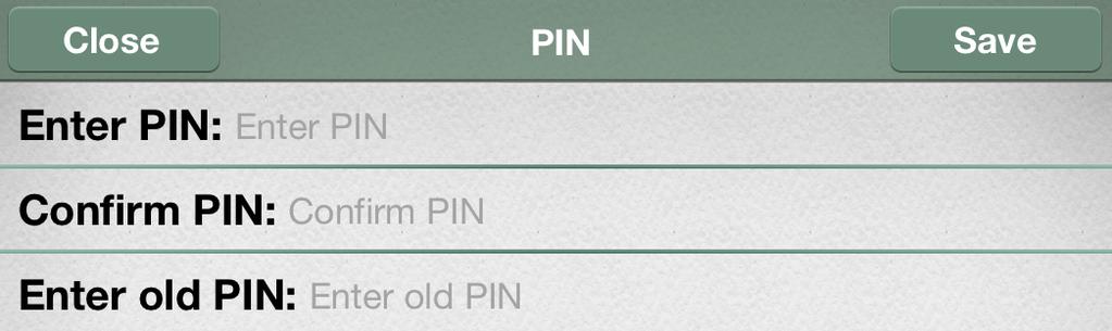 PIN If you don t want anyone to have an access to your Checkbook HD records, protect the app by setting up PIN. To do it, launch open Settings and tap PIN.