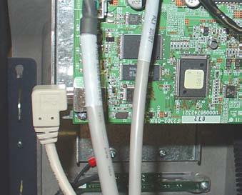 Install the new cable to the card reader and the DOCKING BOARD (J4). Note: Upgrade kits come with multiple cable types.