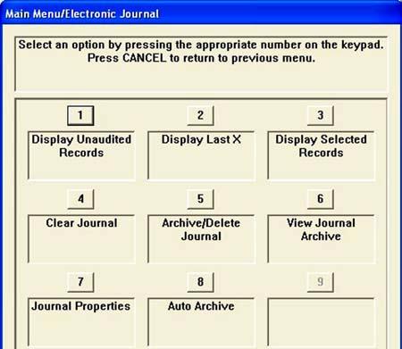 X-SCALE TO X2 CONVERSION KITS SAVE JOURNAL RECORDS DESCRIPTION: To view/save journal records, select the DISPLAY SELECTED RECORDS function.