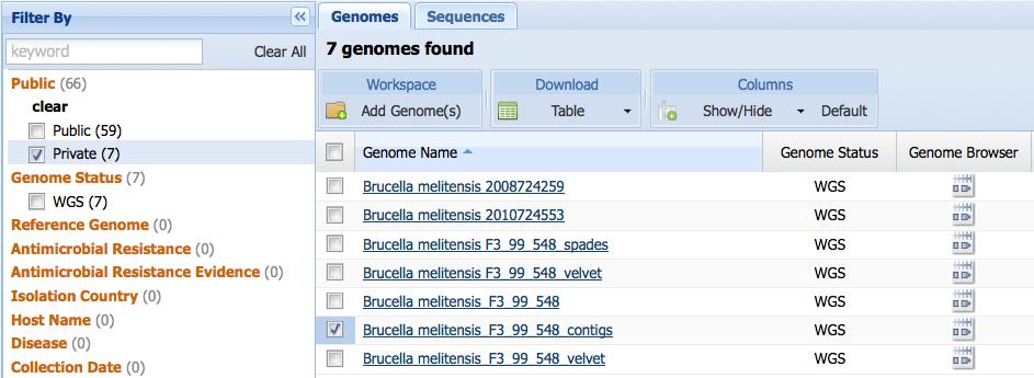 This will open up a drop down box that allows you to create a new group, or to add genome to an