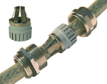 of the cable shield via the contacting spring with the Gland body and the housing potential - Integrated anchorage - Wide sealing and clamping range Temperature range -20.