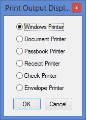 Functions 201 Print Output Display CIM GOLDTeller Functions menu > Print Output Display If you want to print the transaction information that is displayed in the Output Display box after a