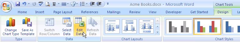 Editing Chart Data in Word or PowerPoint If you need to modify the data reflected in your Word or PowerPoint chart, click the chart to